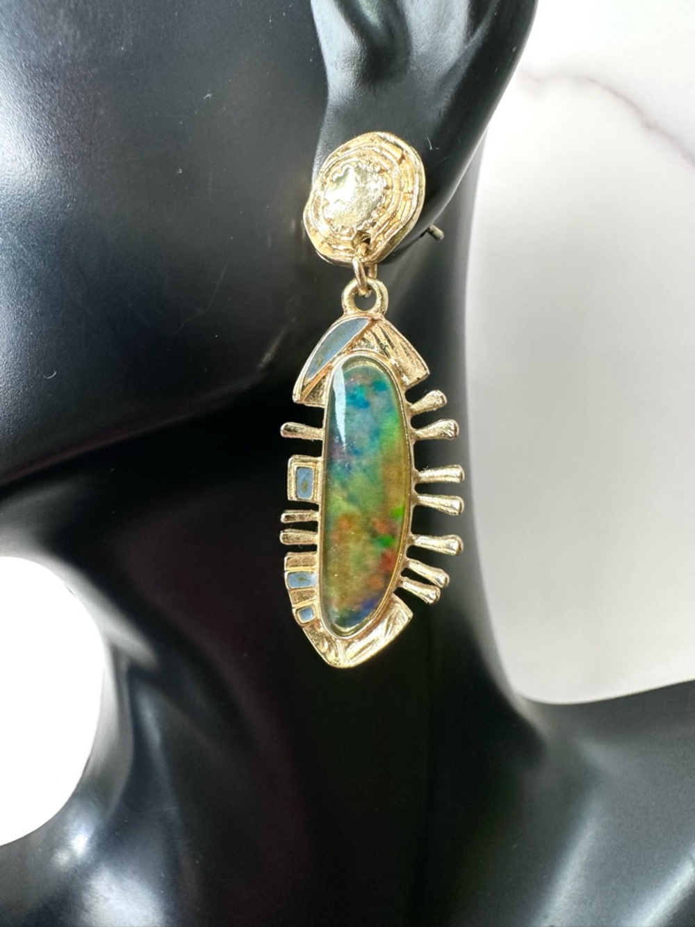 💙 Unique Gold & Multicolor Drop Earrings